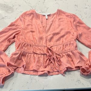 pink polka dot BCBG blouse